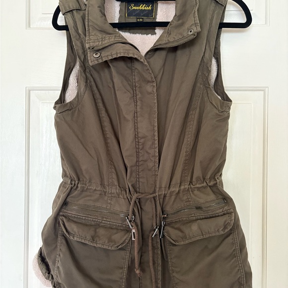 Snobbish khaki green Sherpa lined utility vest size large - Picture 1 of 10